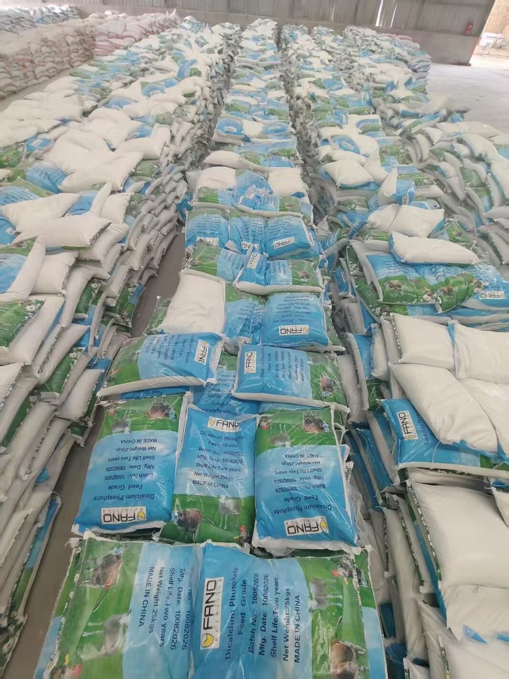 DCP 18% powder bags stocked in FANO warehouse